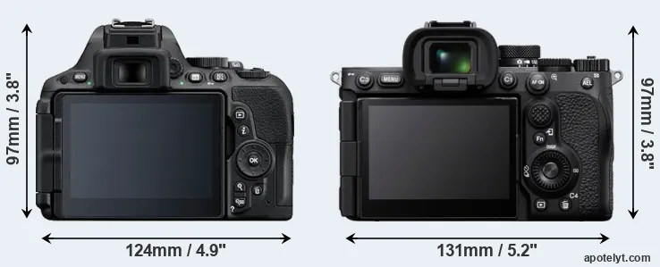 Comparison D5500 or A7R V rear