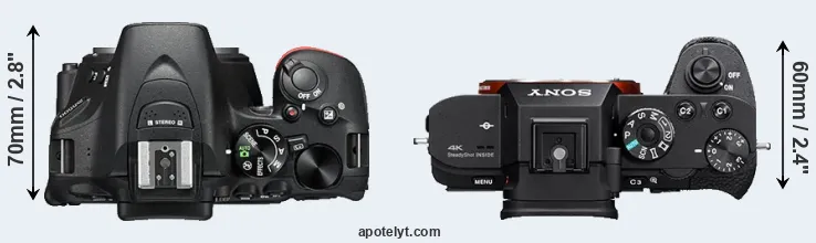 Compare D5500 versus A7S II top