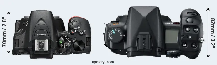 Compare D5500 versus A850 top