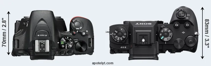 Compare D5500 versus A9 III top