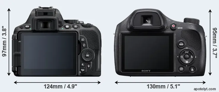 Comparison D5500 or H400 rear