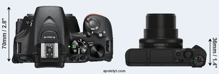 Compare D5500 versus HX90V top