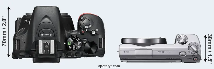 Compare D5500 versus NEX-5 top