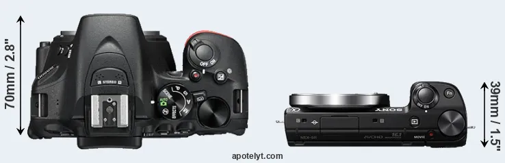 Compare D5500 versus NEX-5R top