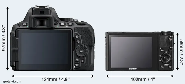 Comparison D5500 or RX100 V rear