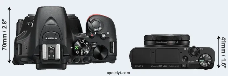 Compare D5500 versus RX100 V top