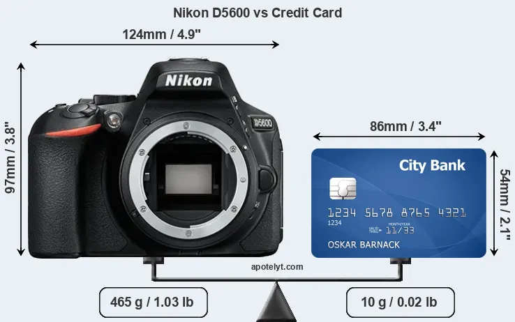 Nikon D5600 vs credit card front