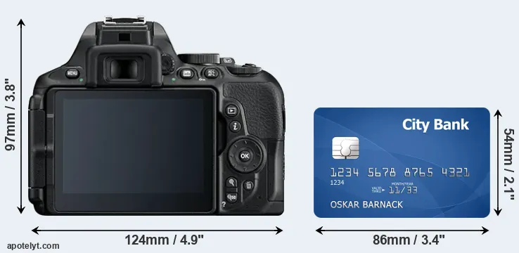D5600 and credit card rear side