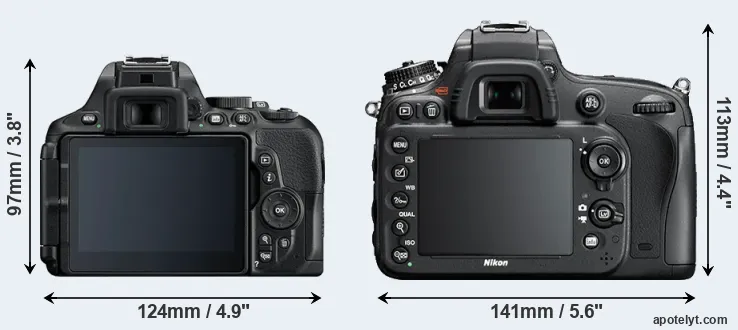 Comparison D5600 or D610 rear