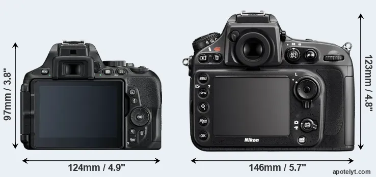 Comparison D5600 or D800E rear