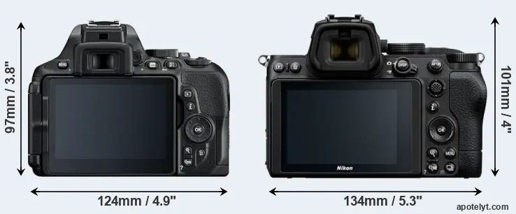 Comparison D5600 or Z5 rear