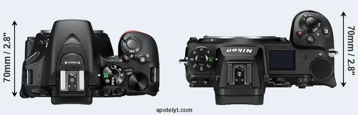 Compare D5600 versus Z7 II top