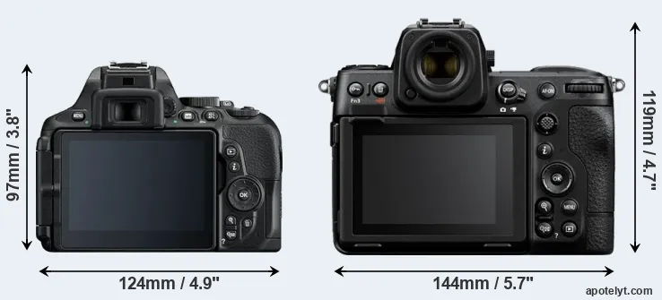 Comparison D5600 or Z8 rear
