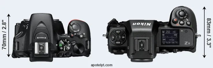 Compare D5600 versus Z8 top