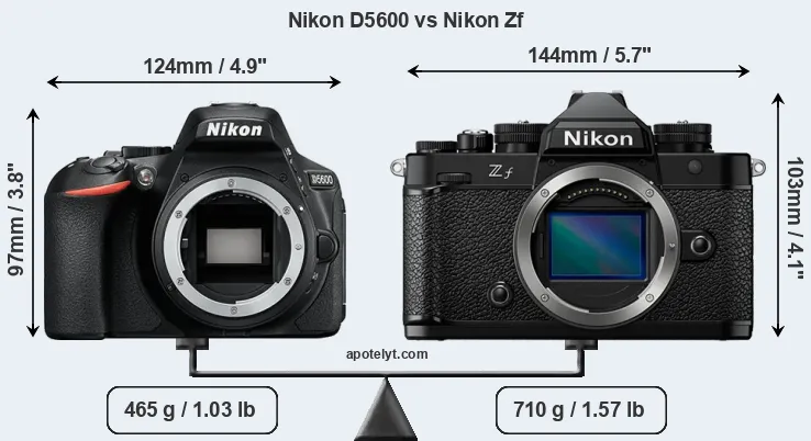 Size Nikon D5600 vs Nikon Zf