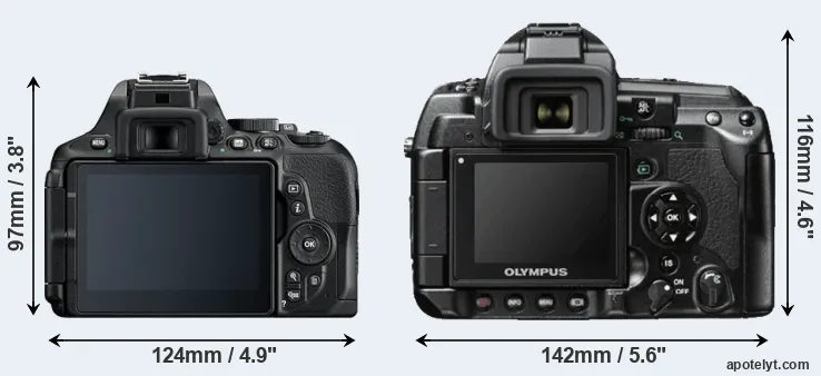 Comparison D5600 or E-3 rear