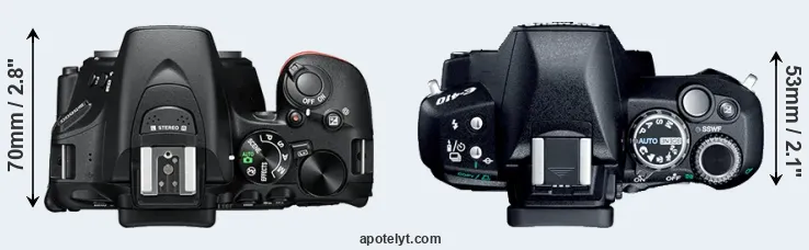 Compare D5600 versus E-410 top