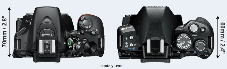 Compare D5600 versus E-600 top