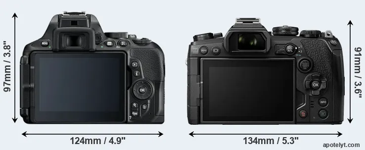 Comparison D5600 or E-M1 III rear