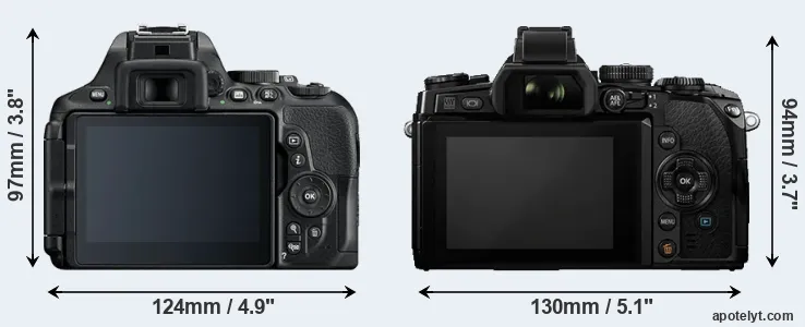 Comparison D5600 or E-M1 rear