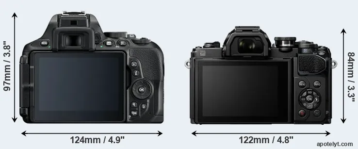 Comparison D5600 or E-M10 III rear