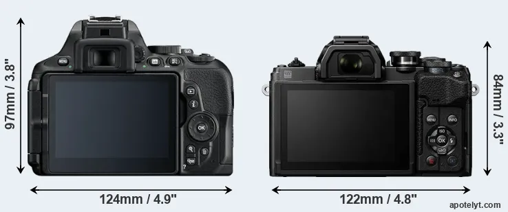 Comparison D5600 or E-M10 IV rear
