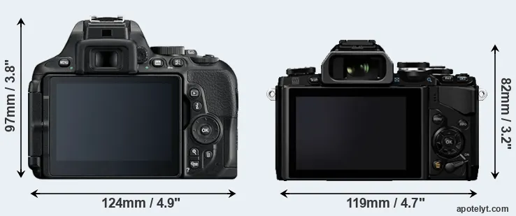 Comparison D5600 or E-M10 rear