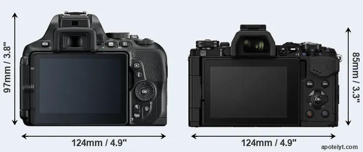 Comparison D5600 or E-M5 II rear