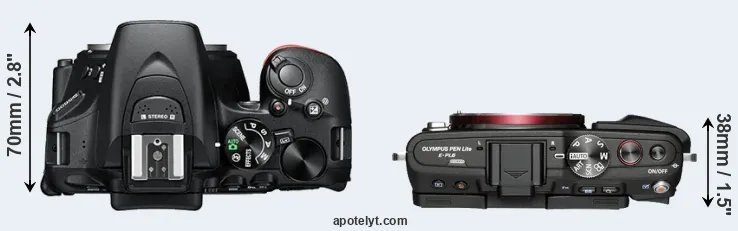 Compare D5600 versus E-PL6 top