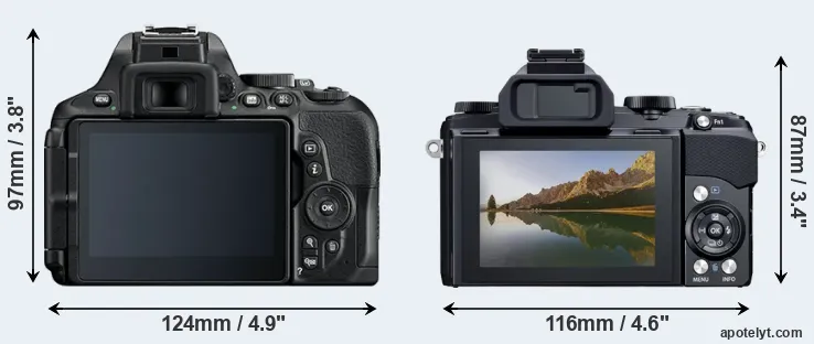 Comparison D5600 or Stylus 1 rear