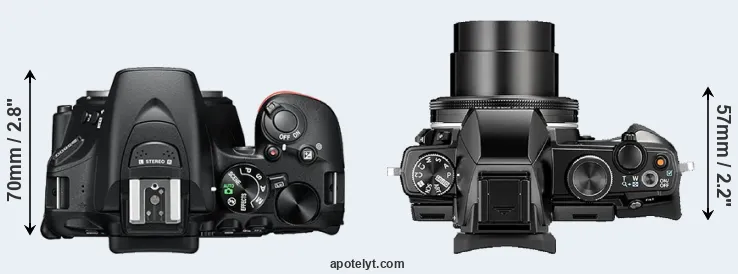 Compare D5600 versus Stylus 1 top
