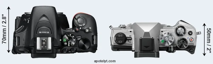 Compare D5600 versus OM-5 top