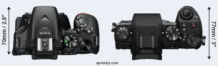 Compare D5600 versus G7 top