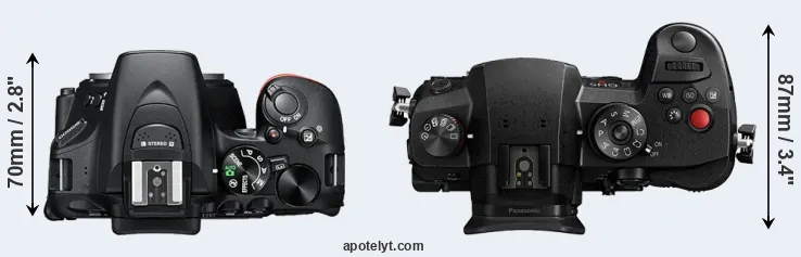 Compare D5600 versus GH5 II top