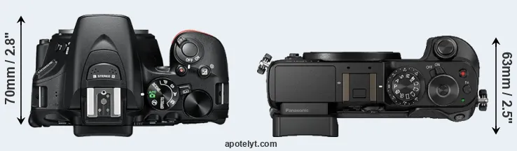 Compare D5600 versus GX8 top