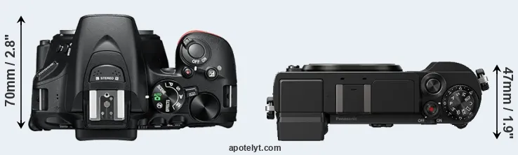 Compare D5600 versus GX9 top