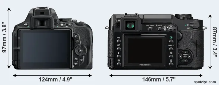 Comparison D5600 or L1 rear