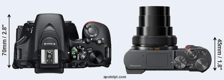 Compare D5600 versus TZ200 top