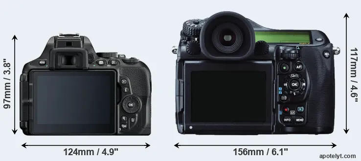 Comparison D5600 or 645Z rear