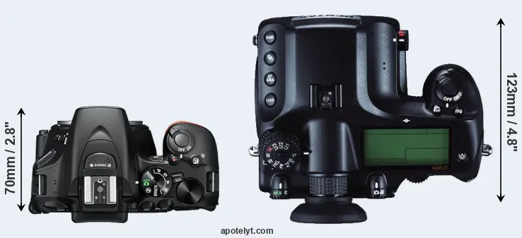 Compare D5600 versus 645Z top