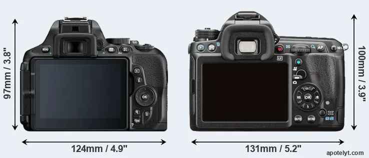 Comparison D5600 or K-3 II rear