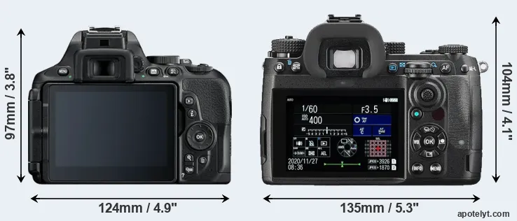 Comparison D5600 or K-3 III rear