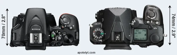 Compare D5600 versus K-3 III top