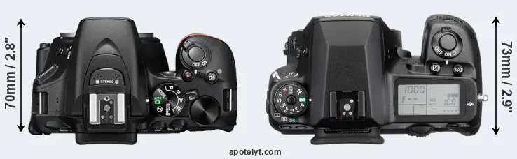 Compare D5600 versus K-5 II top