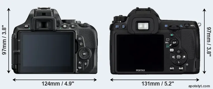 Comparison D5600 or K-5 rear