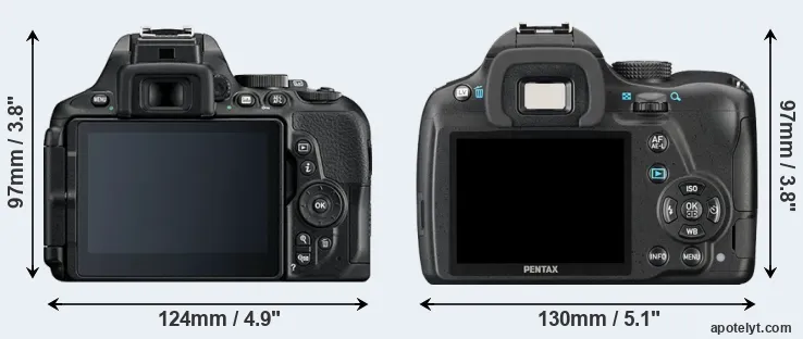 Comparison D5600 or K-50 rear