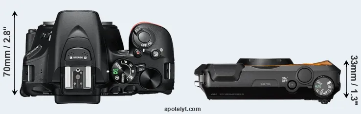 Compare D5600 versus WG-6 top
