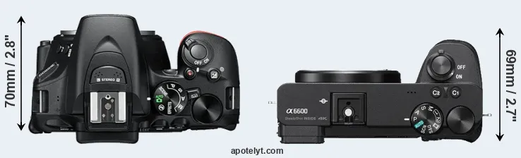 Compare D5600 versus A6600 top