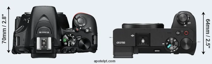 Compare D5600 versus A6700 top