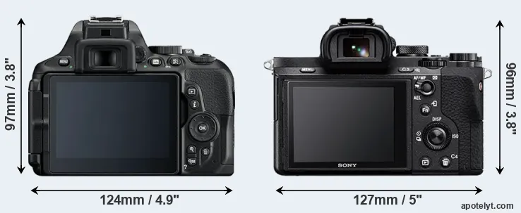 Comparison D5600 or A7 II rear